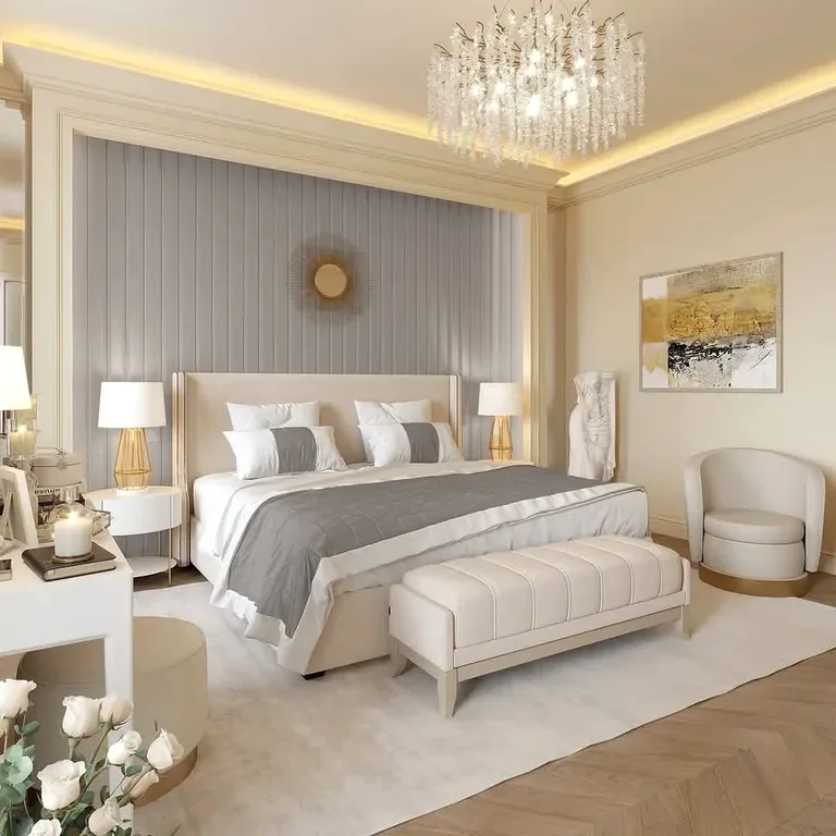 Detail area tempat tidur dan panel dinding bedroom karya DAWENG CONTRACTOR